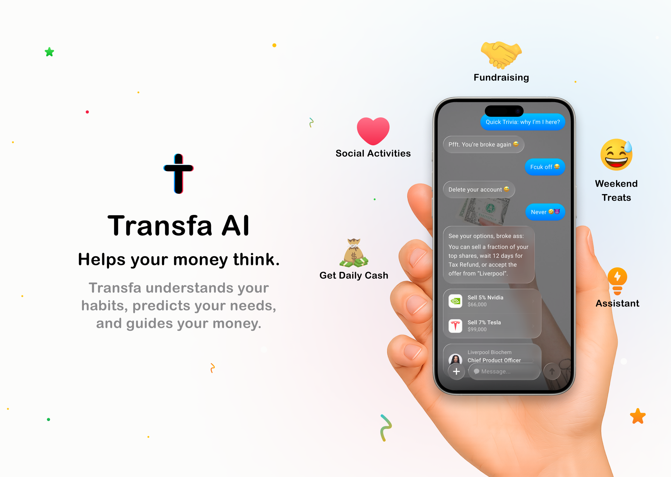 Transfa AI helps your money think.