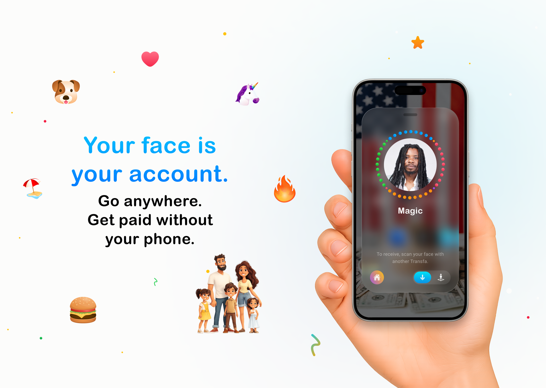 Transfa allows you to get paid with your face.